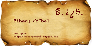 Bihary Ábel névjegykártya