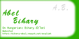 abel bihary business card